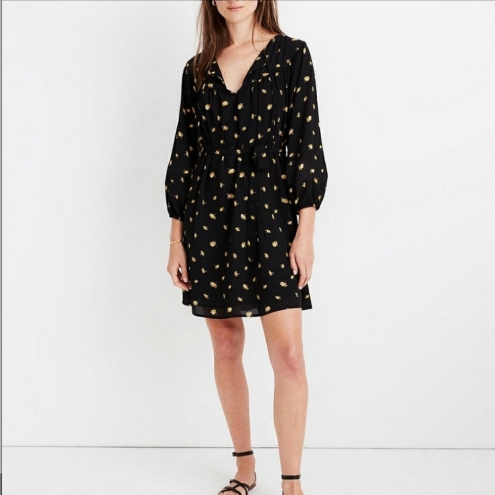 MADEWELL tie-waist mini dress in french daisies - Picture 3 of 11